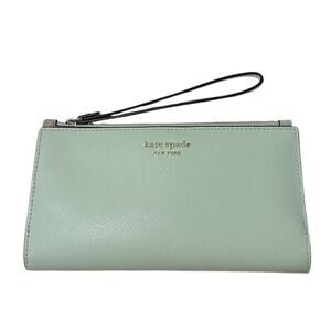 Kate Spade Spencer Continental Wristlet/Wallet Frosted Spearmint Snap Closure